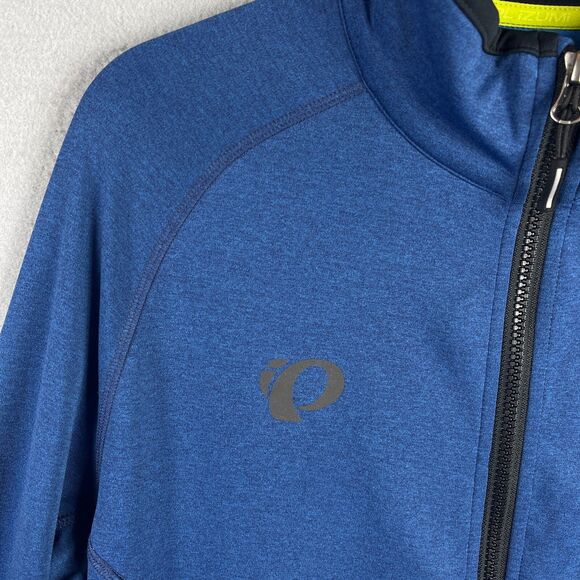 Pearl Izumi Sweater Mens Medium Blue Cycling Fleece Full Zip Reflective Bike - Picture 2 of 11